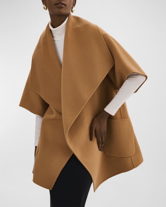 double face wool cape coach