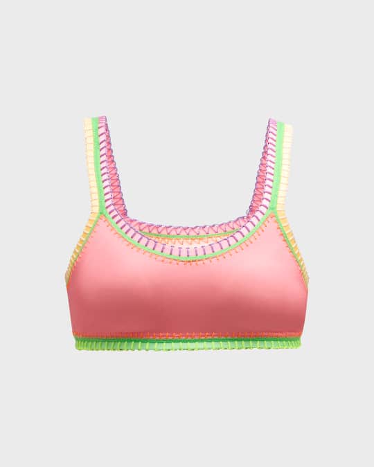 Platinum Inspired by Solange Ferrarini Crochet Trim Bralette Bikini Top Neiman Marcus