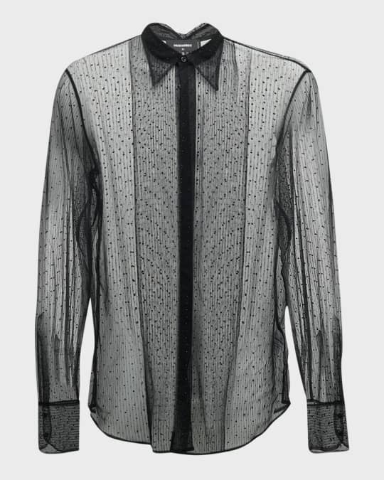 dsquared dress shirt Dsquared2 Men's Sheer Beaded Evening Shirt