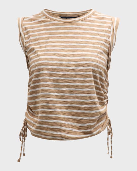 Vinci Striped Drawstring Top 