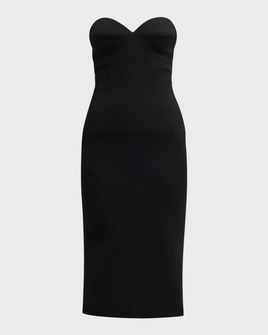 Strapless Bustier Midi Dress