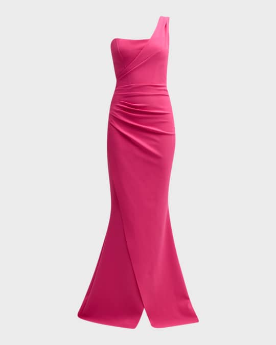Gredel One Shoulder Pleated Mermaid Gown
