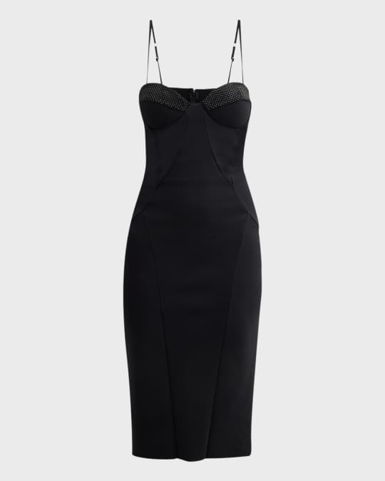 Chiara Boni La Petite Robe Rhinestone-Embellished Sweetheart Midi Dress |  Neiman Marcus