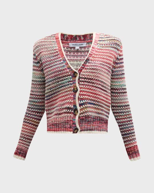 Venica Double collar wool knit cardigan
