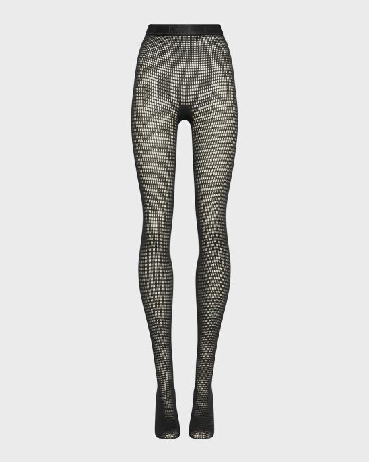 Wolford Logo Grid Net Tights | Neiman Marcus