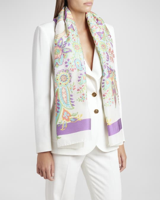 Etro Floral Embroidered Scarf | Neiman Marcus