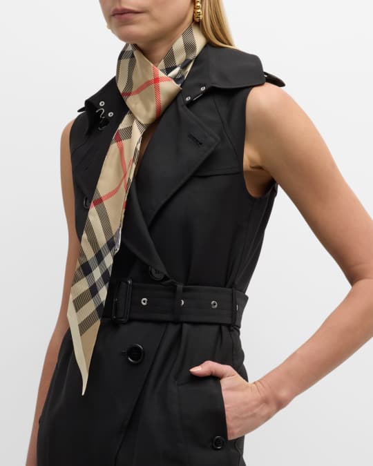 Burberry Vintage Check Silk Skinny Scarf