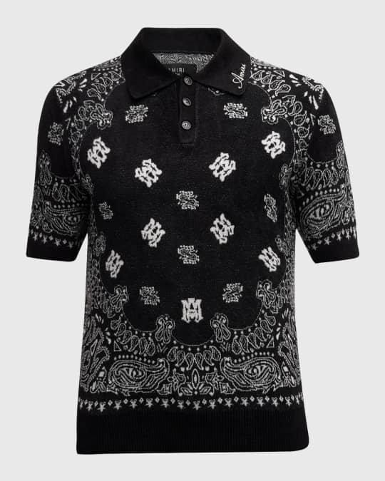 Tシャツ・カットソー AMIRI FW24 KNIT POLO BANDANA (AWKNPO1007 BURGUNDY) Burgundy Amiri Bandana Polo Shirt - Lozuri – LOZURI®