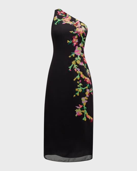 Leon One-Shoulder Floral Midi Dress main image 0