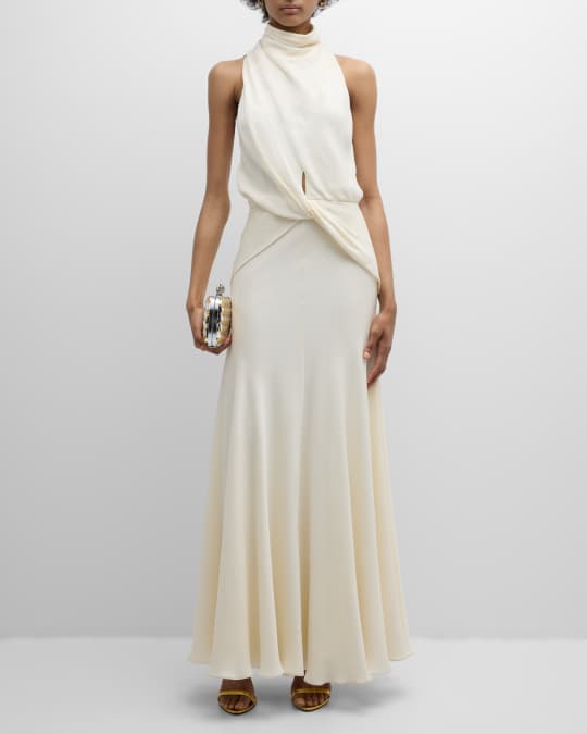 empire waist floral maxi dress Double V-Neck Empire Waist Maxi Dress
