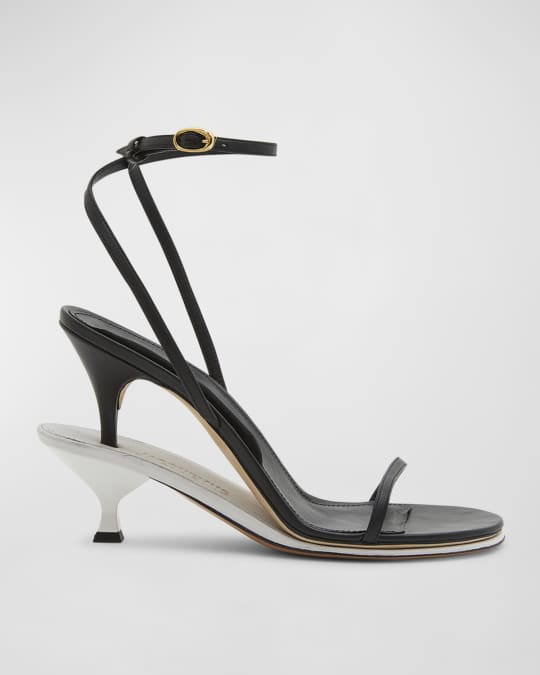 Jacquemus Les Doubles Ankle-Strap Bicolor Sandals | Neiman