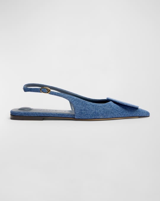 シューズ・サンダルその他 JACQUEMUS Ballerina slingback Duelo Plates in denim Jacquemus Les Slingbacks Duelo Denim Ballerina Flats
