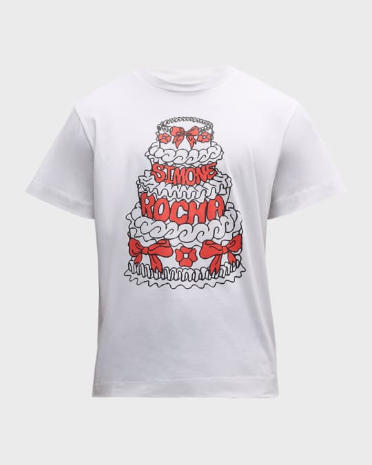 Simone Rocha Men's Logo Cake-Print T-Shirt | Neiman Marcus