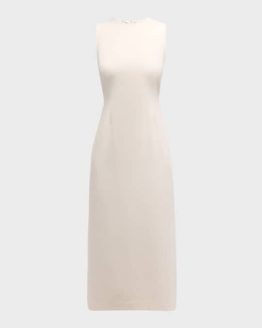 Crewneck Sleeveless Midi Sheath Dress