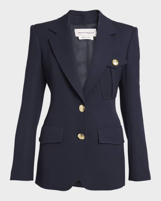 ジャケット MCQUEEN Single-breasted blazer McQueen Single-Breasted Blazer Jacket | Neiman Marcus
