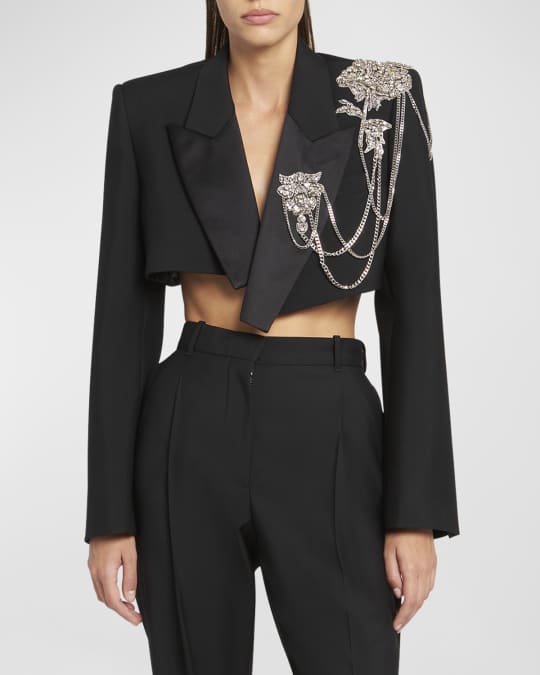 Crop tuxedo jacket outlet