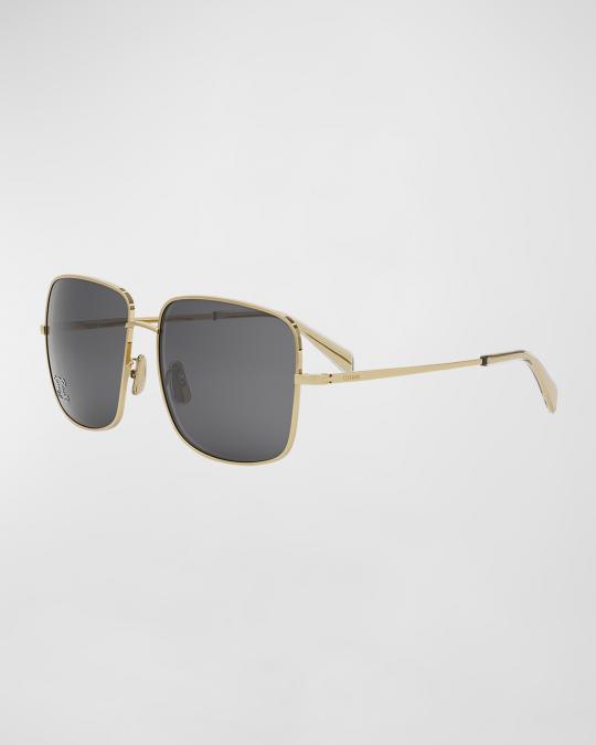 Celine Embellished Triomphe Metal Square Sunglasses | Neiman  display picture 1