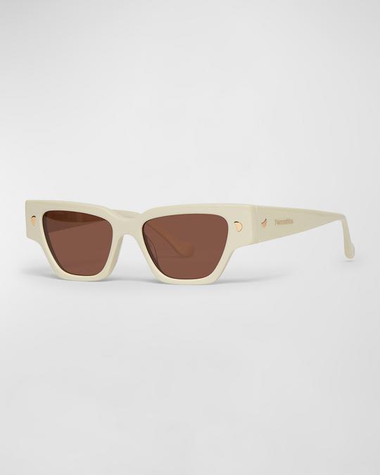 Nanushka Sazzo White Acetate Cat-Eye Sunglasses | Neiman Marcus display picture 2