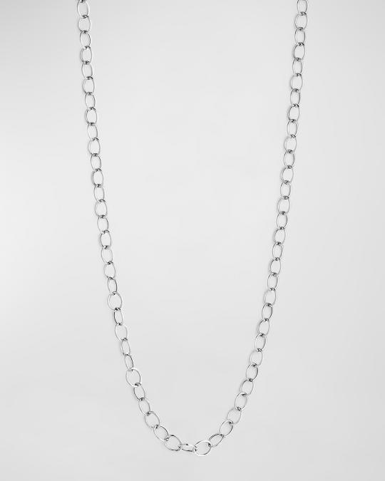 Syna 18K White Gold Oval Link Chain, 30