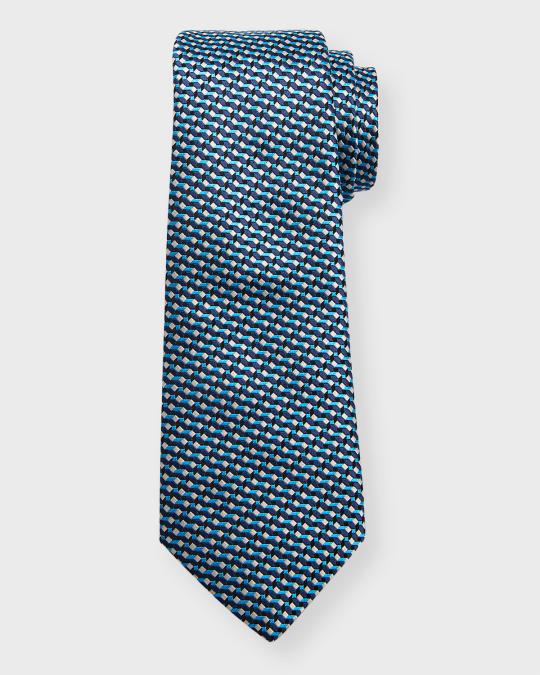 Giorgio Armani Ties Sale | Discount Designer Ties | Tie  Giorgio Armani Blue Geometric Silk Tie display picture 1