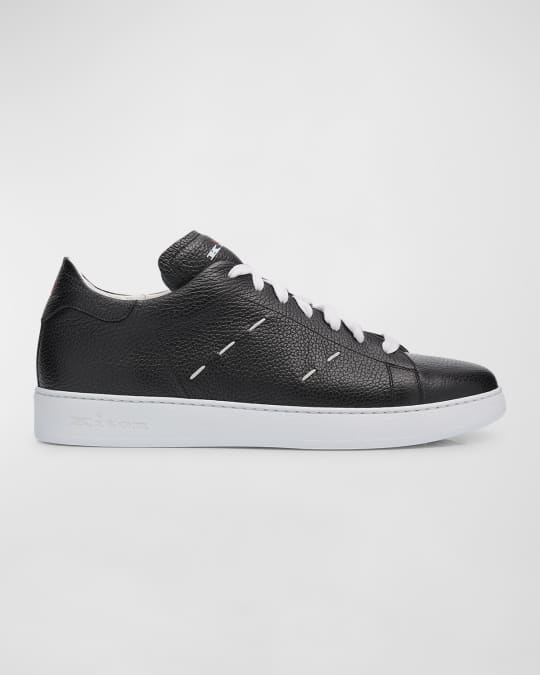 Kiton Men's Calfskin Leather Low-Top Sneakers | Neiman Marcus