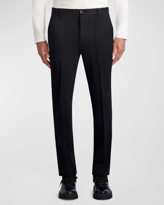 blue dress for baby girl Mens Black Pinstripe Dress Pants - Stripe Slacks - Black Dress Pants main image 0