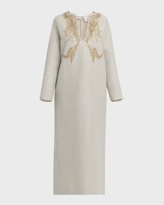 Crystal Embroidered Tunic Midi Dress