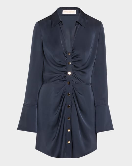 Katelyn Satin Mini Shirtdress