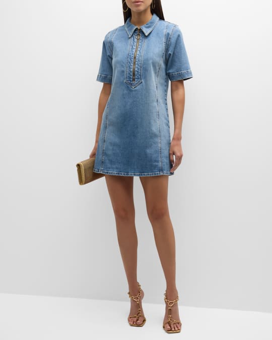 knee length dresses for ladies Ramy Brook Lolita Denim Mini Dress