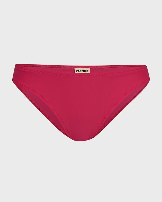 L'Agence Nicole Solid Classic Bikini Bottoms | Neiman Marcus