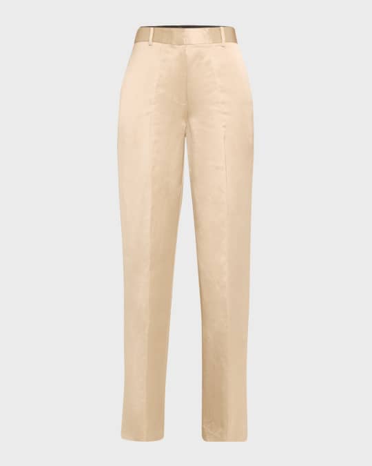 Mack Straight-Leg Satin Pants
