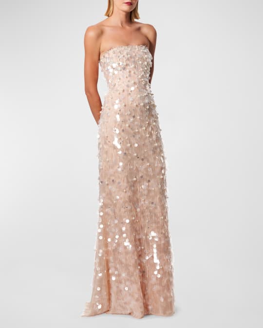Carolina Herrera Degrade Embellished Strapless Sequined Gown | Neiman Marcus