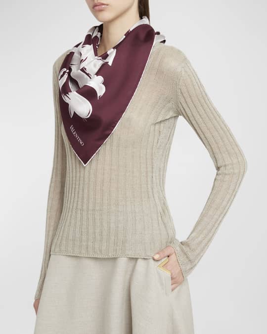 Valentino Garavani Floral Silk Twill Foulard Neiman Marcus