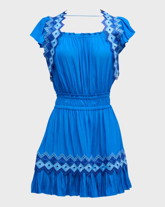 Ramy Brook Bridget Embroidered Mini Dress Neiman Marcus