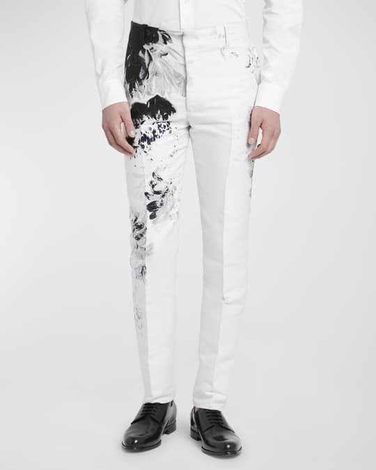 パンツ alexander mcqueen BRUSHSTROKE GRAPHIC PANTS Alexander McQueen Graffiti jacquard-logo Tailored Trousers