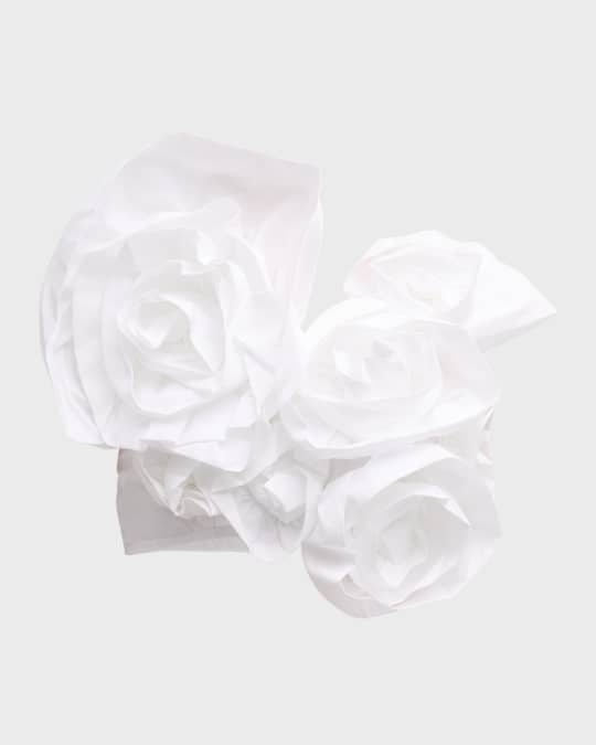 トップス Simone Rocha Clustered Rose Top UK 6 Simone Rocha: White Cluster Rose Logo Print Short Sleeve T