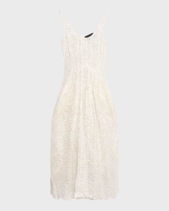 【Simone Rocha】フラワー ミディドレス ホワイト 関税込＊［Simone Rocha］パッチワークフラワーミディドレス