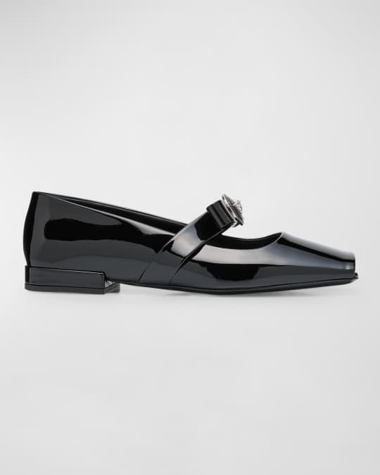 Versace Gianni Ribbon Mary Jane Ballerina Flats | Neiman Marcus