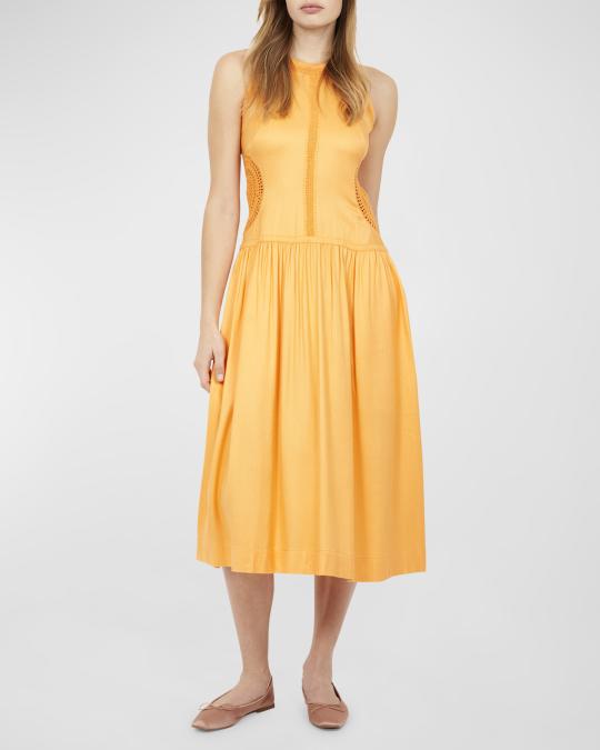 joie crochet dress Joie Vale Sleeveless Crochet-Inset Midi Dress