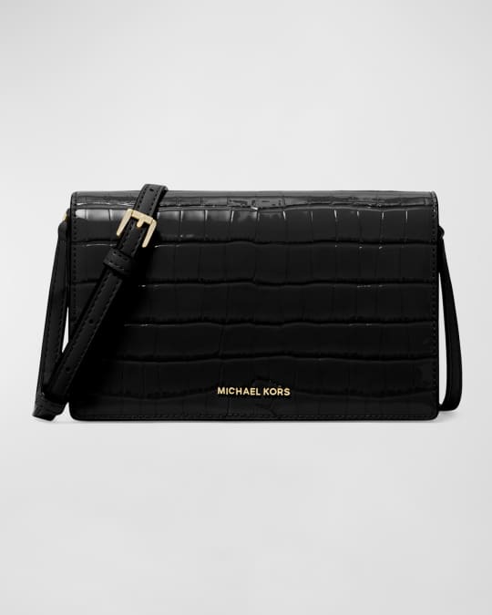 MICHAEL Michael Kors Jet Set Flap Croc Embossed Crossbody Bag Neiman Marcus