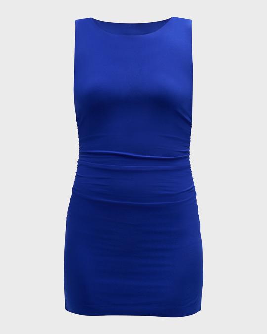 norma kamali sleeveless pickleball mini dress Norma Kamali Sleeveless Pickleball Mini Dress in Sand