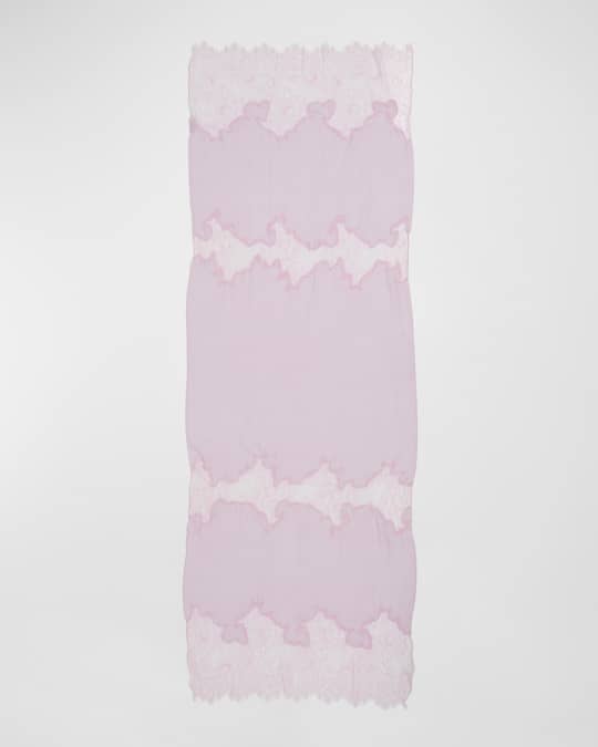 Pink Lace Cashmere & Silk Evening Wrap 