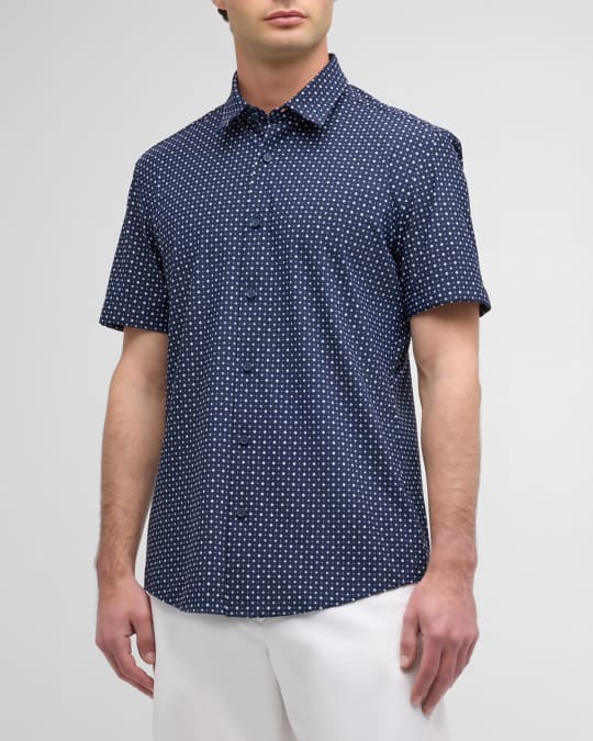 men's slim fit short sleeve dress shirts Bastoni White Slim Fit Short Sleeve Shirt main image 1