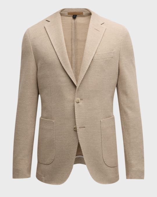 Men's Silk-Wool Woven Two-Button Sport Coat
