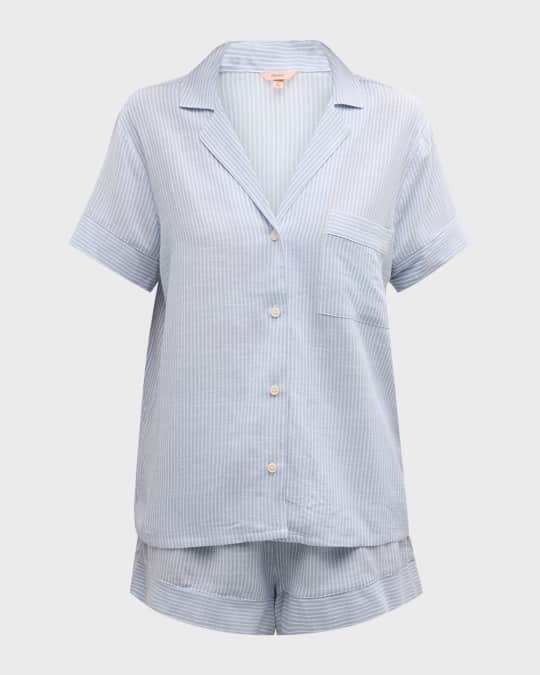 Nautico Shortie Short PJ Set in White/Cornflower Blue main image 0
