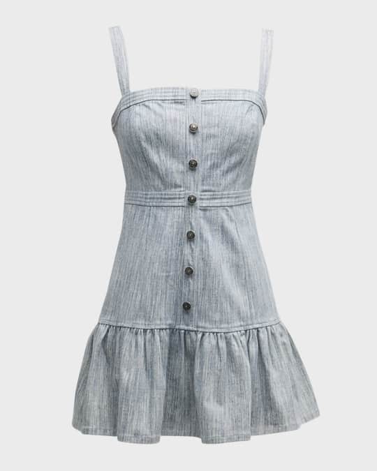 Mina Square-Neck Mini Pinafore Dress