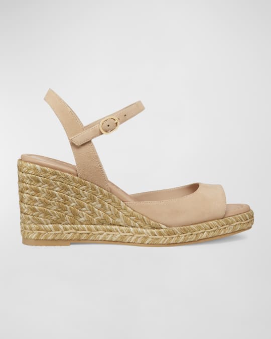 Stuart Weitzman Tia Suede Wedge Espadrille Sandals Neiman Marcus