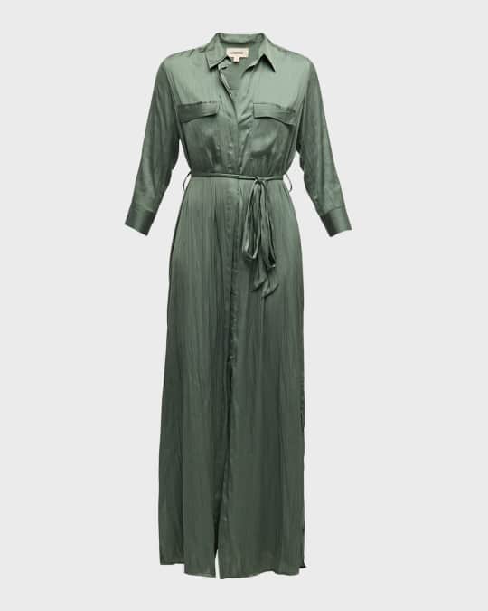 Cammi Silky Maxi Shirtdress