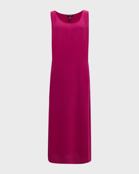 EILEEN FISHER Womens Navy Sleeveless Scoop Neck Below The Knee Shift Dress main image 1