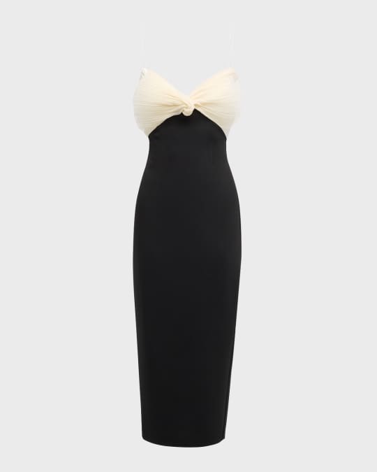 Rachel Gilbert July Column Dress with Bow Detail | Neiman Marcus